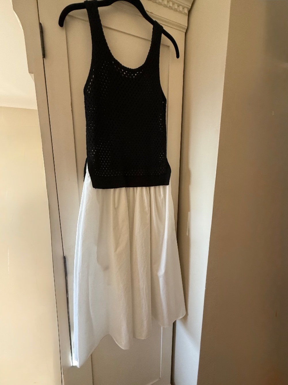 ASTR Black Crochet & White Midi Dress S - Picture 7 of 8